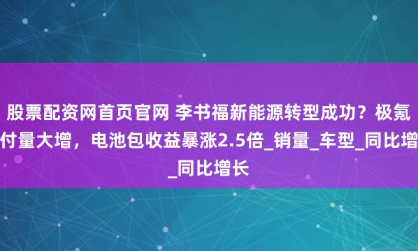 股票配资网首页官网 李书福新能源转型成功？极氪交付量大增，电池包收益暴涨2.5倍_销量_车型_同比增长